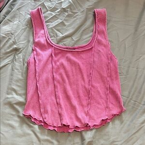 Wild Fable Pink Ribbed Tank Top Size M
